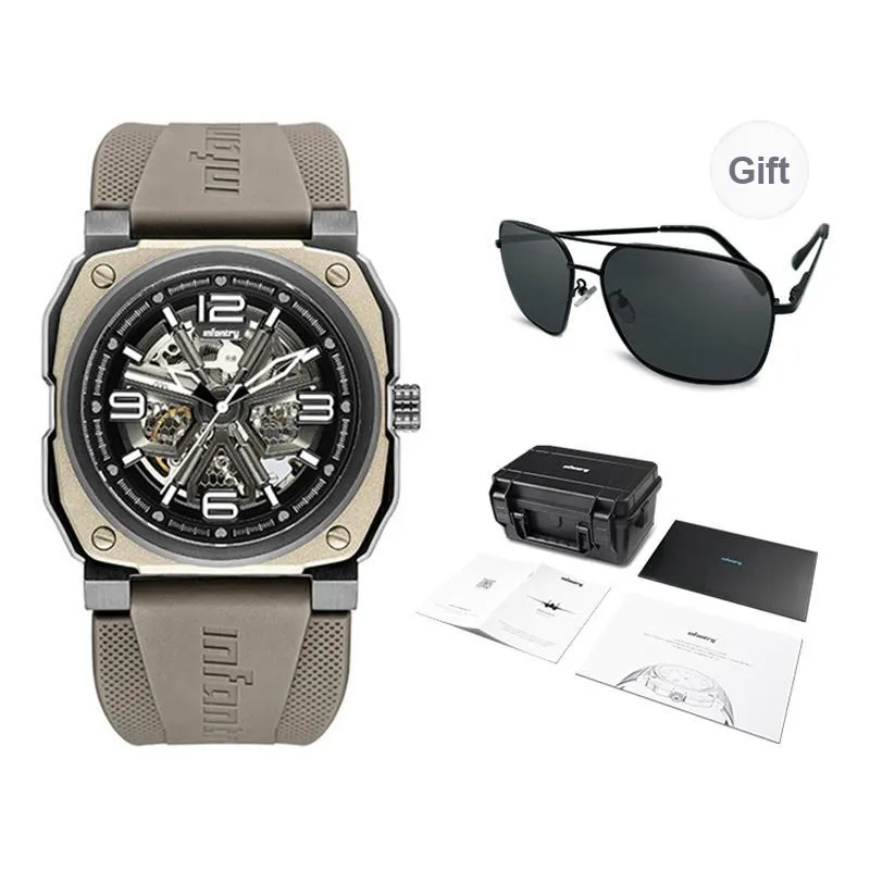 INFANTRY Hero Collection Mechanical Movement Watch Men's Watches Cut Out Dial-0