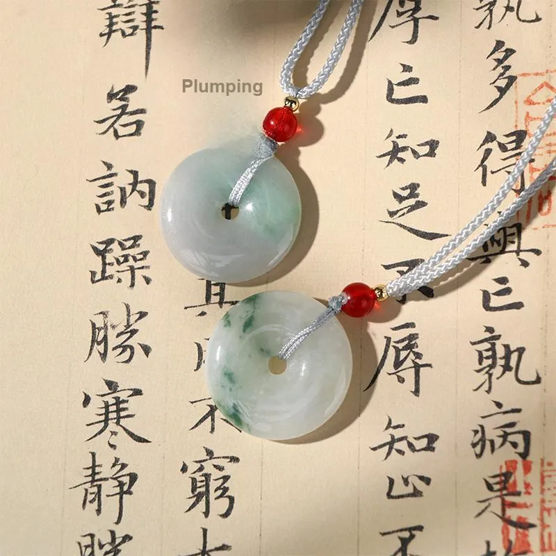 Clear Snow Glutinous Jade Jadeite Necklaces Unisex-6