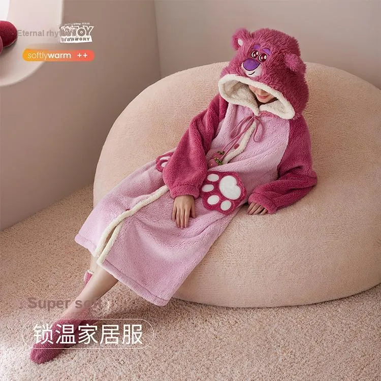 JINGYUN x Disney Pajama Robe Women's Shopping Bag Rose Red-1