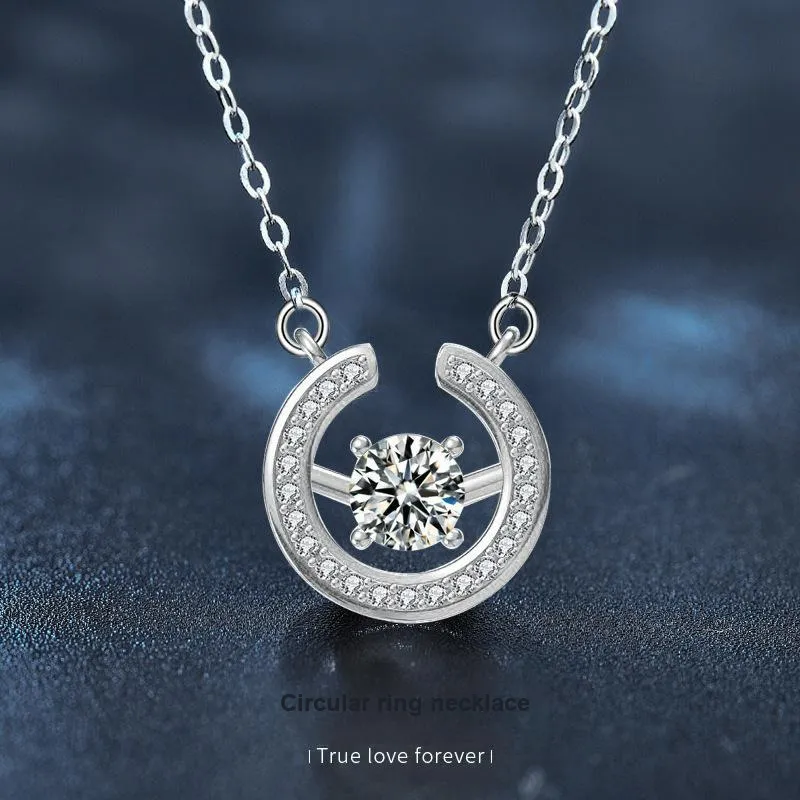 WUMZK 925 Sterling Silver Moissanite Necklaces Women's-1