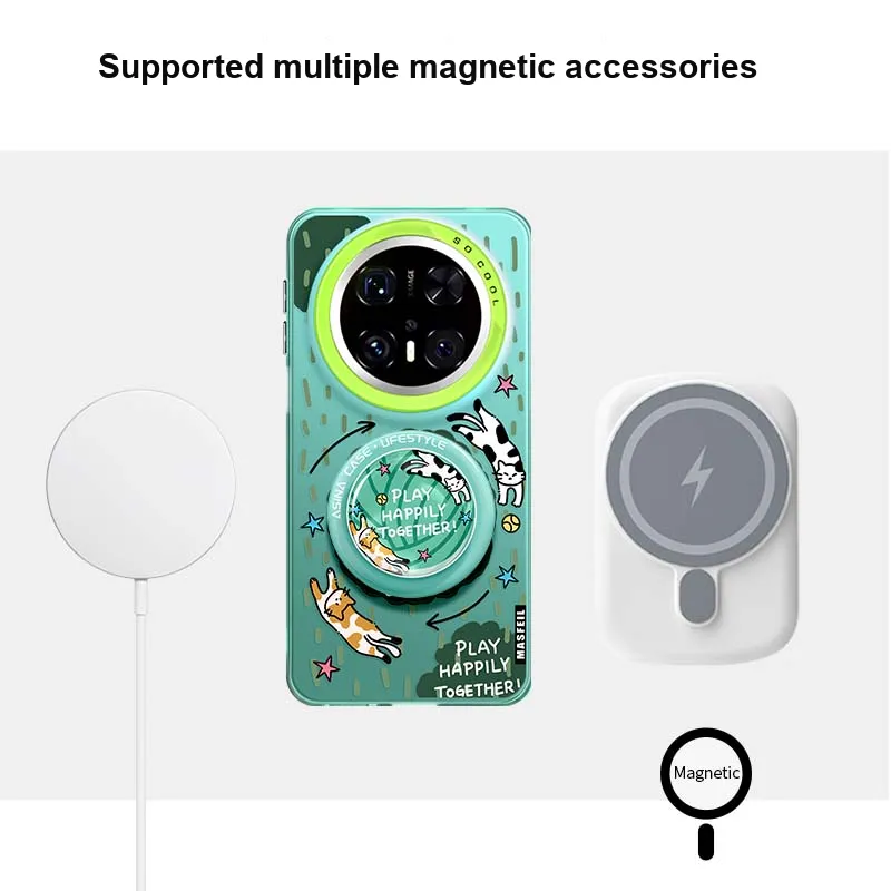 Marsfield TPU Material Acrylic Soft Edged Magnetic Case Phone Cases Compatibility With Huawei Mate Cute Style-3