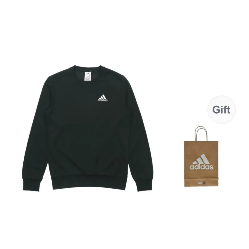 Adidas Sweatshirts Men Black Sweatshirt+Shopping Bag-0