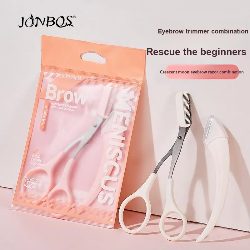 JONBOS Crescent Moon Eyebrow Razor Combination Eyebrow Razors Safety Type Scratch Resistant Injury, Beginner Exclusive-4