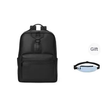 PIERRE CARDIN Cow Leather Backpack Large Size Men's Black