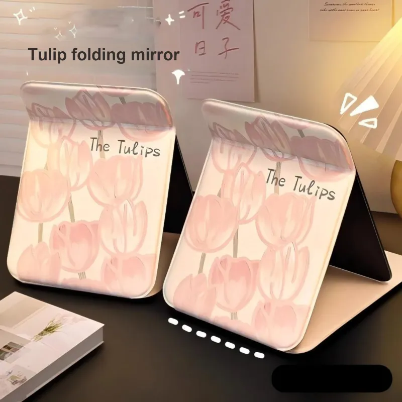 Jingda Desktop Tulip Stand Portable Foldable Mirror Grooming-5