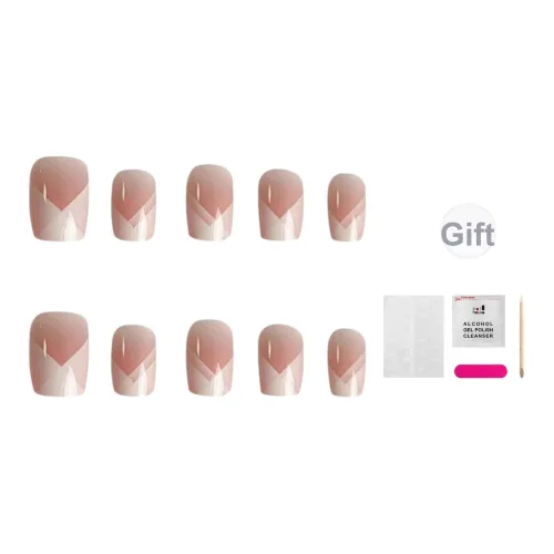 JIABITU Тройной складной французский False Nail укороченный короткий LADDER смешанный градиентный новый китайский стиль 14 мм