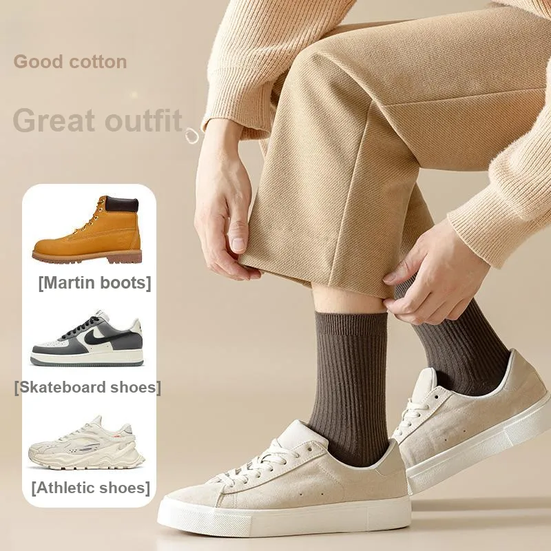 MIIOW Mid Calf Socks Men's 5 Pack-7