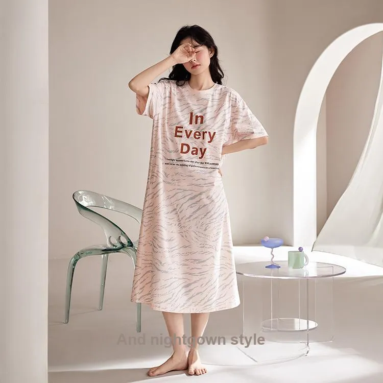 JINGYUN Nightgown Women's Morning Light Pink-4