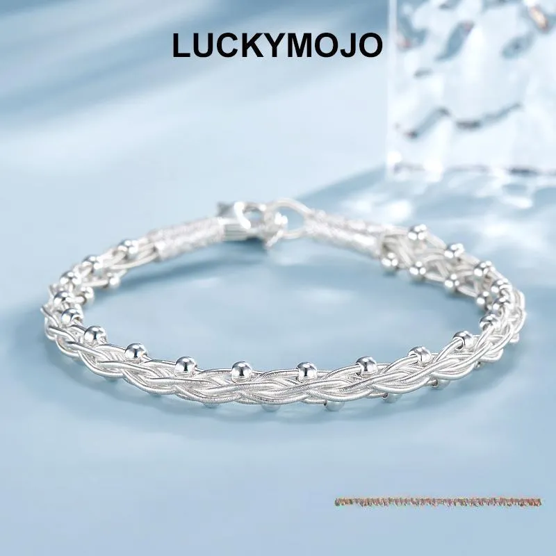 LUCKYMOJO 990 Silver Bracelets Unisex-1