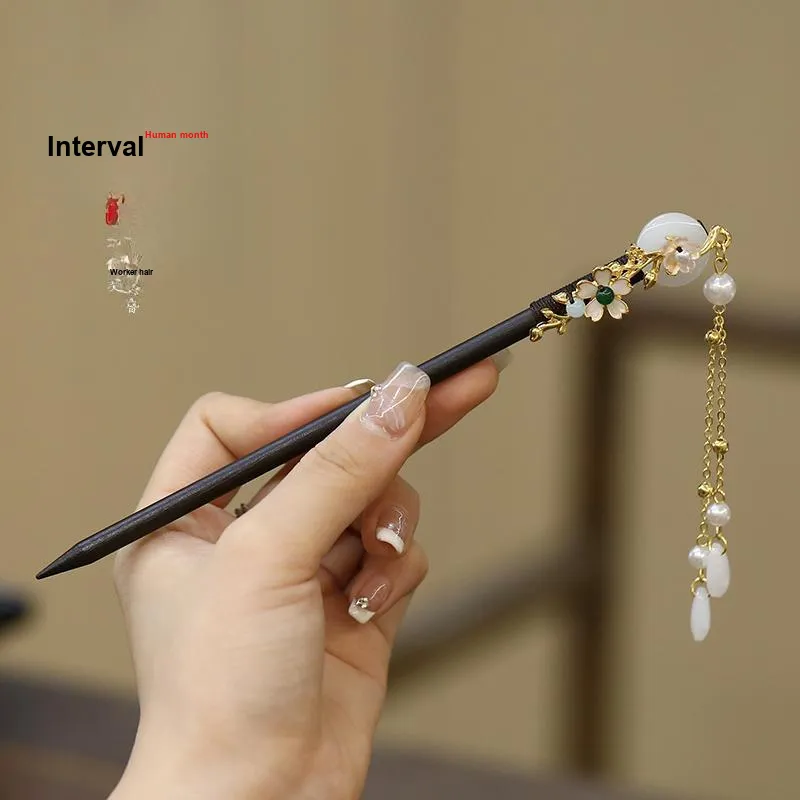 Pink Empress Wooden Hairpins Women's-2