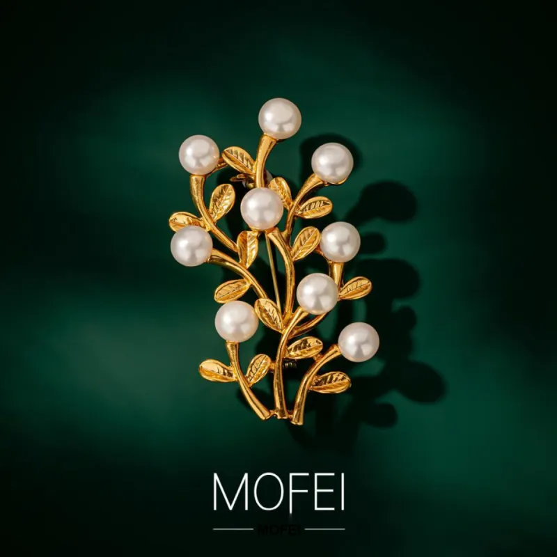 Mofei Pearl Brooches Unisex-5