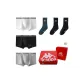 3 Pack Box Included (Underpants: Black, White, Gray)+(Socks: Black, Navy Blue, Olive Green)