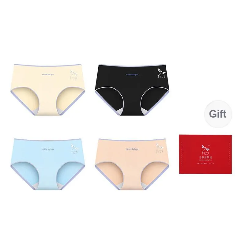 RED DRAGONFLY Cotton Panties Women's 4 Pack Gift Box Set-11