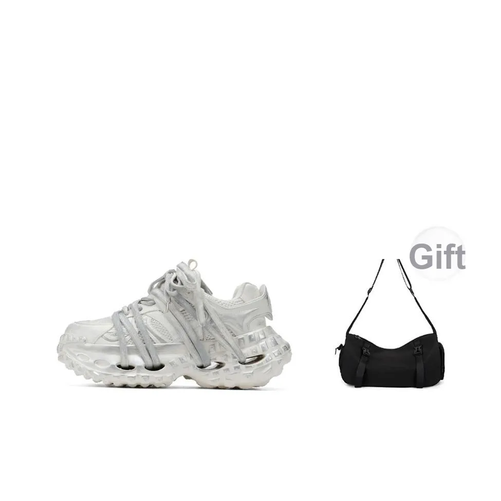 FAIRWHALE Chunky Sneakers Unisex Low top Black/White