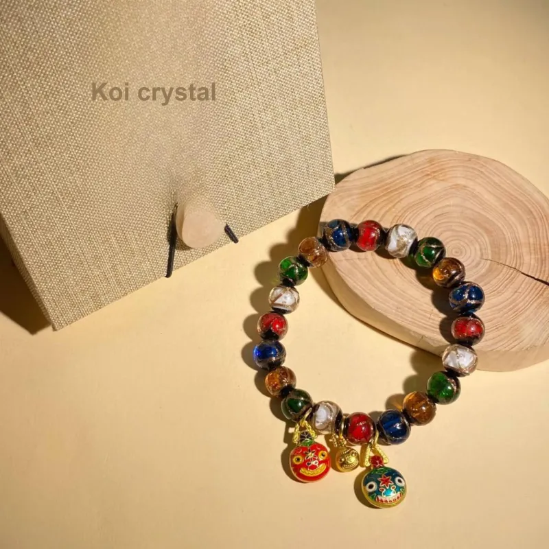 Carp Crystals Colored Glaze Jade Bracelets Unisex-7