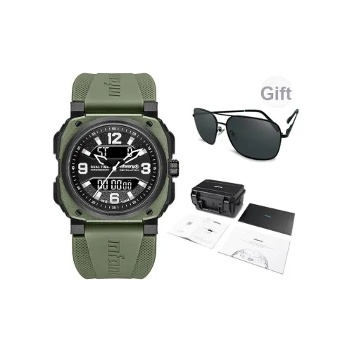 INFANTRY Hawkeye Black Warrior Double Eye Collection Электронный механизм Силиконовый ремешок Часы Мужские Черный циферблат