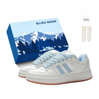 Fawn Miri Coverage Slip Resistant Abrasion Resistant Breathable Low Top Skateboard Shoes Unisex White Blue