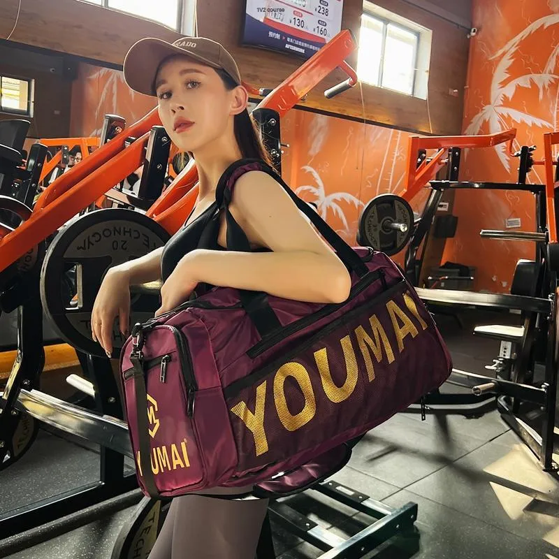 Deli Bear Nylon Gym Bag Large Size Unisex Black/Pink/Khaki/Purple/Army Green-11