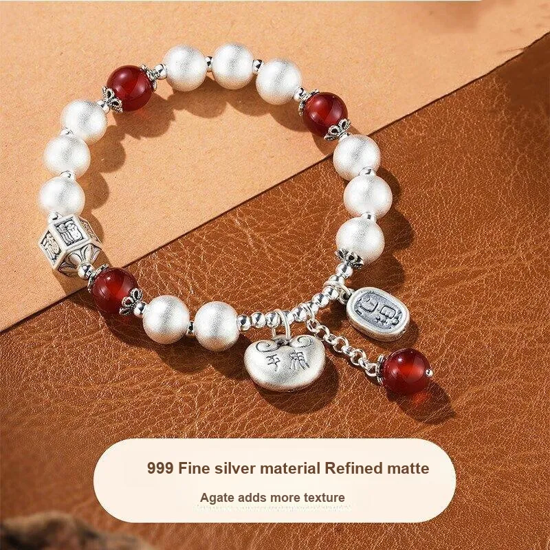 Silver Arashi Sterling Silver Bracelet 999 Fine Silver Unisex-4