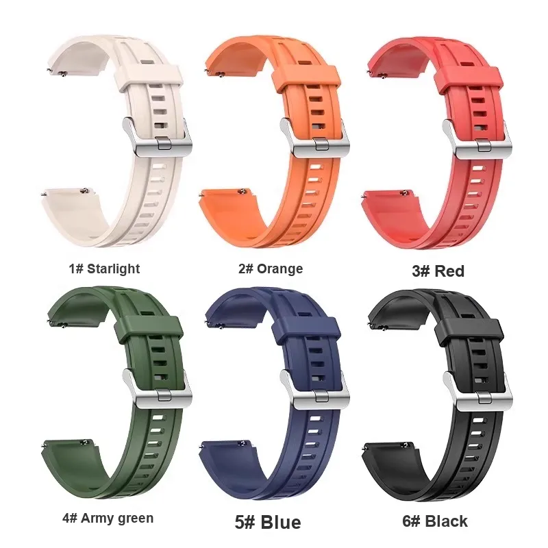 FZRT Huawei Compatibility Watch Band 22mm Liquid Silicone Strap Silicone Material-1