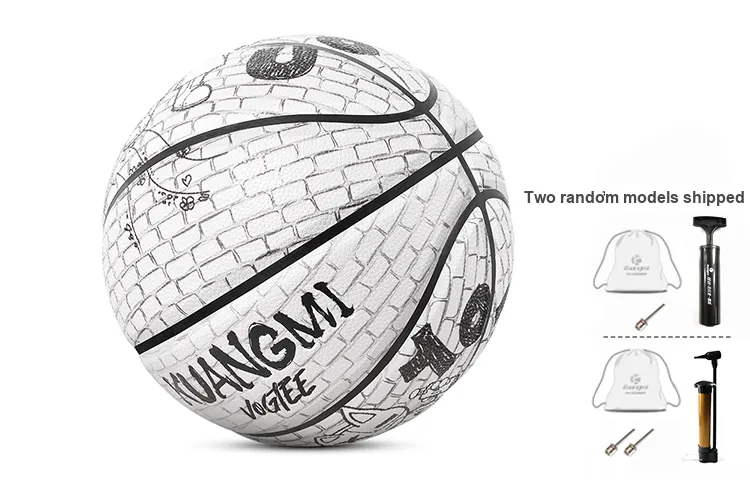Kuangmi x VOGTEE Microfiber Leather Basketball Black White Size 7 Training Unisex-3