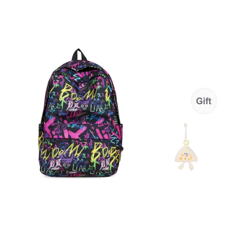 KAMLUI Oxford Backpacks Backpack Regular Unisex Black/Purple/Blue-8
