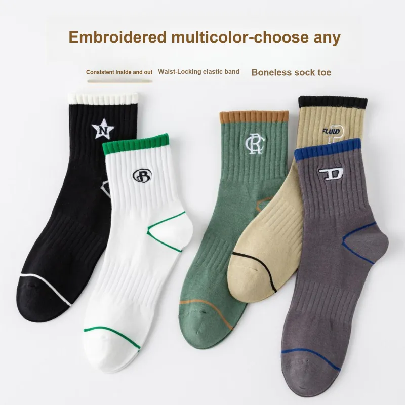 XXLLG Mid Calf Socks Men 5 Pack-5