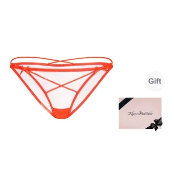Agent Provocateur Sexy Gauze Transparent Triangle Underwear Women's Orange Red