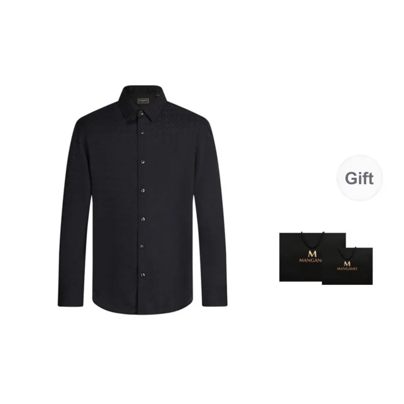 MANGANO Shirt Men's Black Comes With Brand Shopping Bag-2