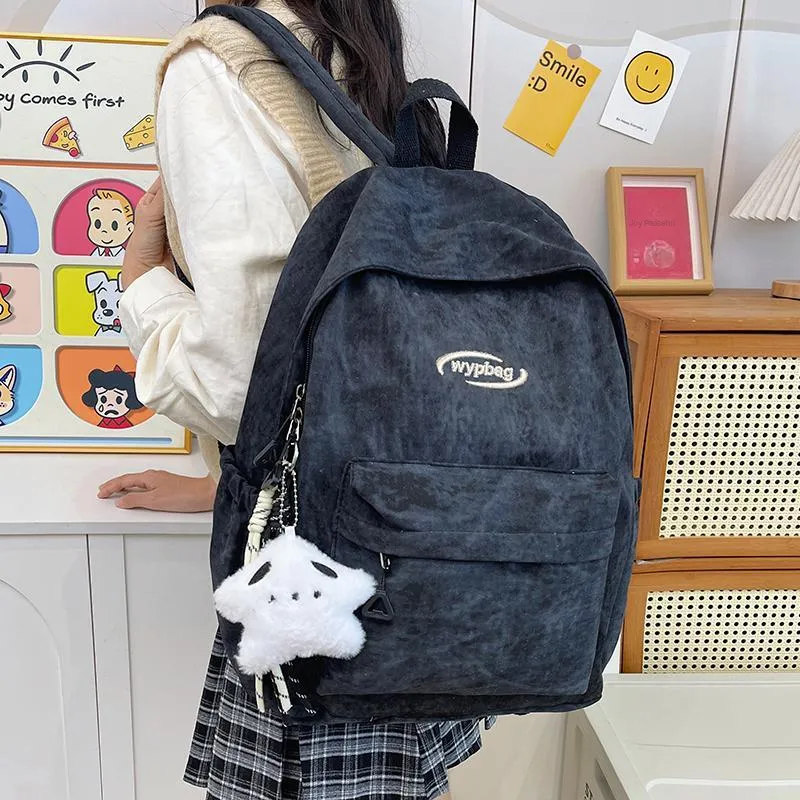 BUBM Nylon Backpack Regular Unisex White/Black/Burgundy/Blue-16