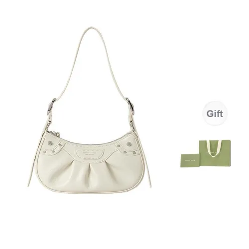 VANESSA HOGAN Cow Leather Handbag Shoulder Bag Crossbody Bag Medium Size Women's Black/Ecru