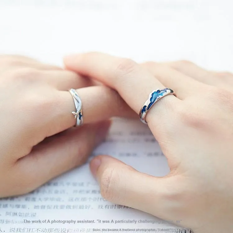 OGDAID Alloy Couple Rings Unisex-2