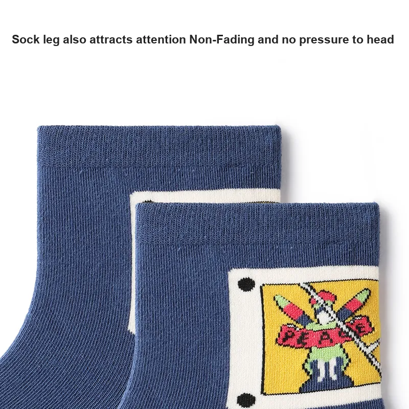 Primeet Mid Calf Socks Fall Winter Unisex 5 Pack Mixed Color-29