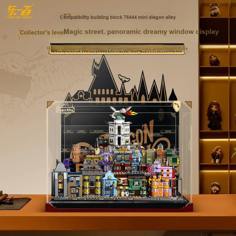 LIGHT YOUR BRICKS Compatibility Harry Potter 76444 Mini Diagon Alley Display Case Model Accessories-1
