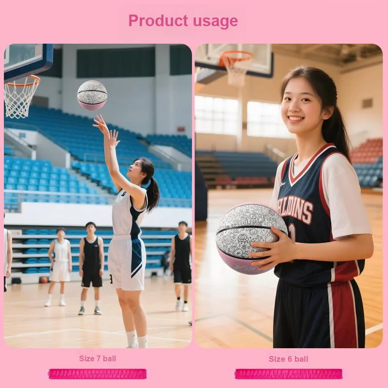 XINSE PU Basketball Pink Size 67 Size Street Training Women's-8