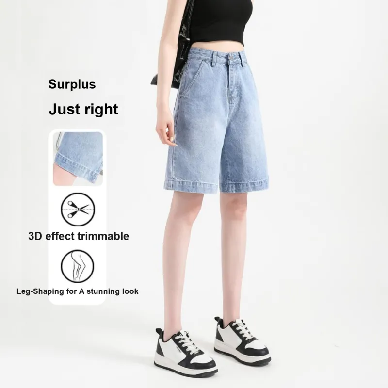 FAWENXIANGZI Denim Shorts Women's-1