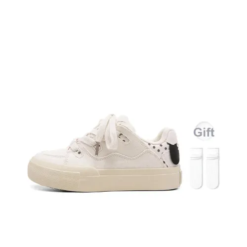 BLUBLONC Скейтборд Кроссовки Женские Белые Щенок