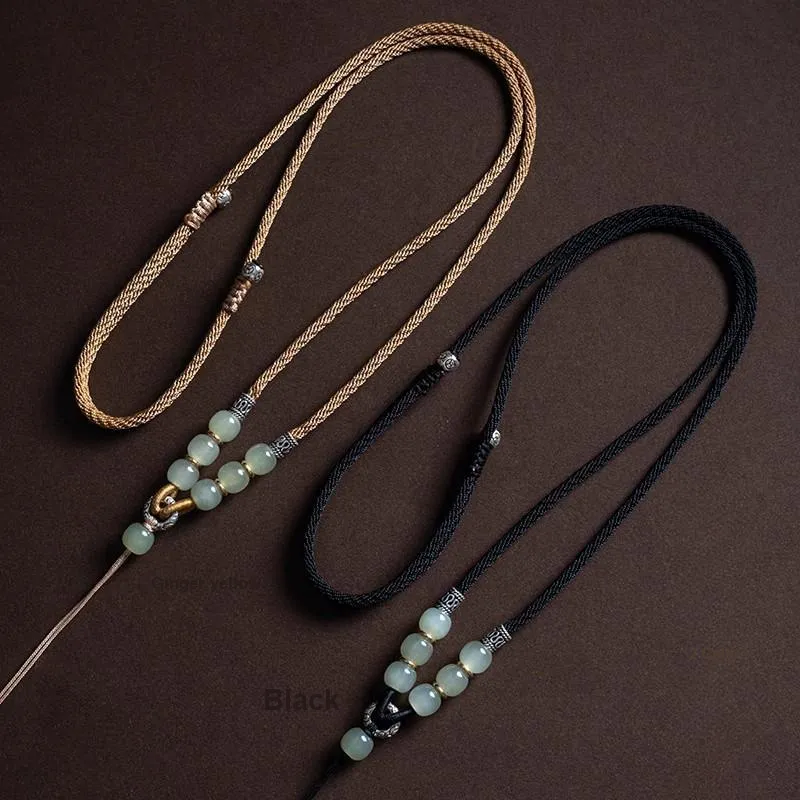 Andaozi Hetian Jade Necklaces Green Jade Unisex-2