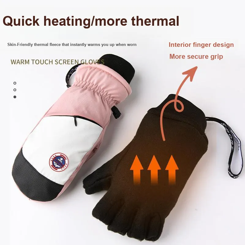 TANLU Ski Gloves Outdoor Fingerless Gloves Unisex-4