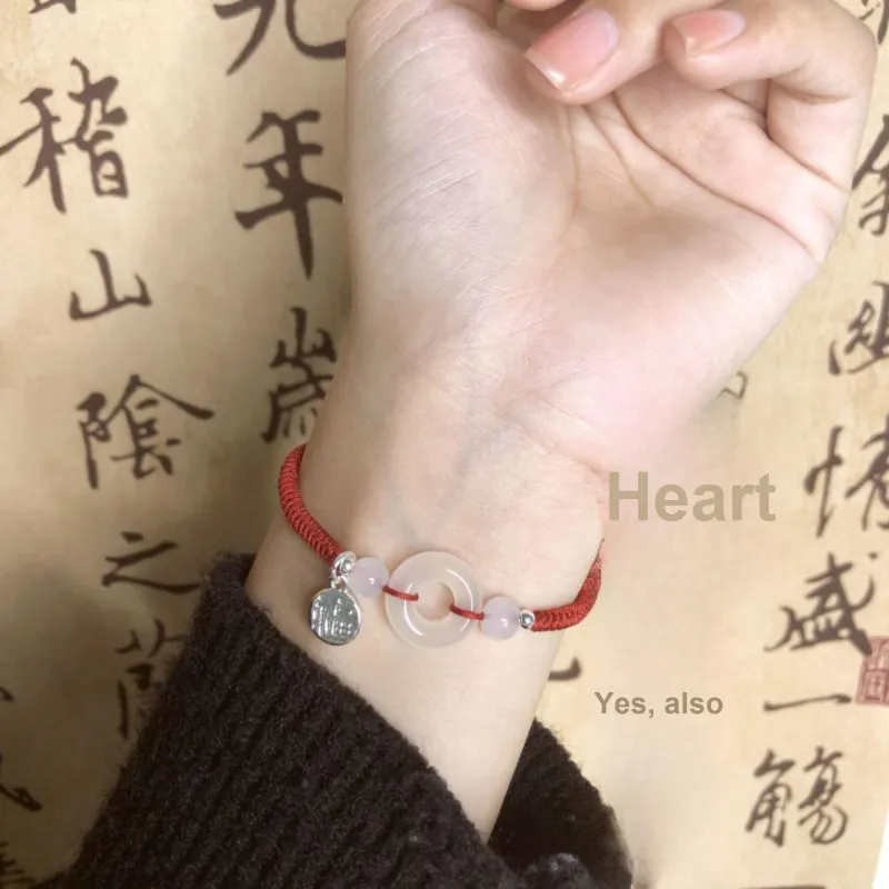 LUXLINE Natural Chalcedony Jade Bracelets Unisex-5