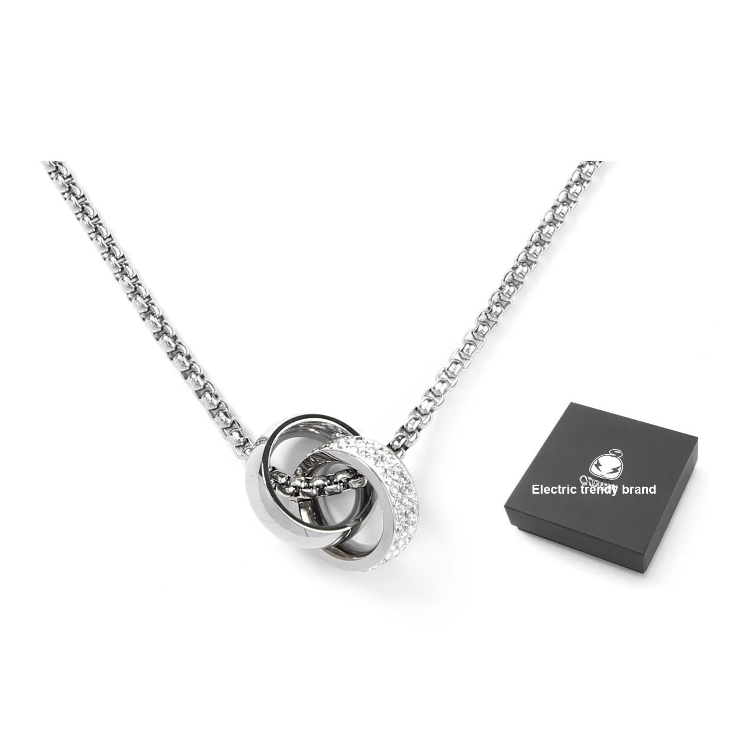 GENANX Ожерелья Унисекс Серебристо-белый