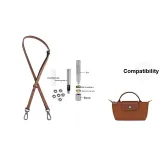 (Cognac Gunmetal) Adjustable 95-124cm Shoulder Strap+Perforated Set