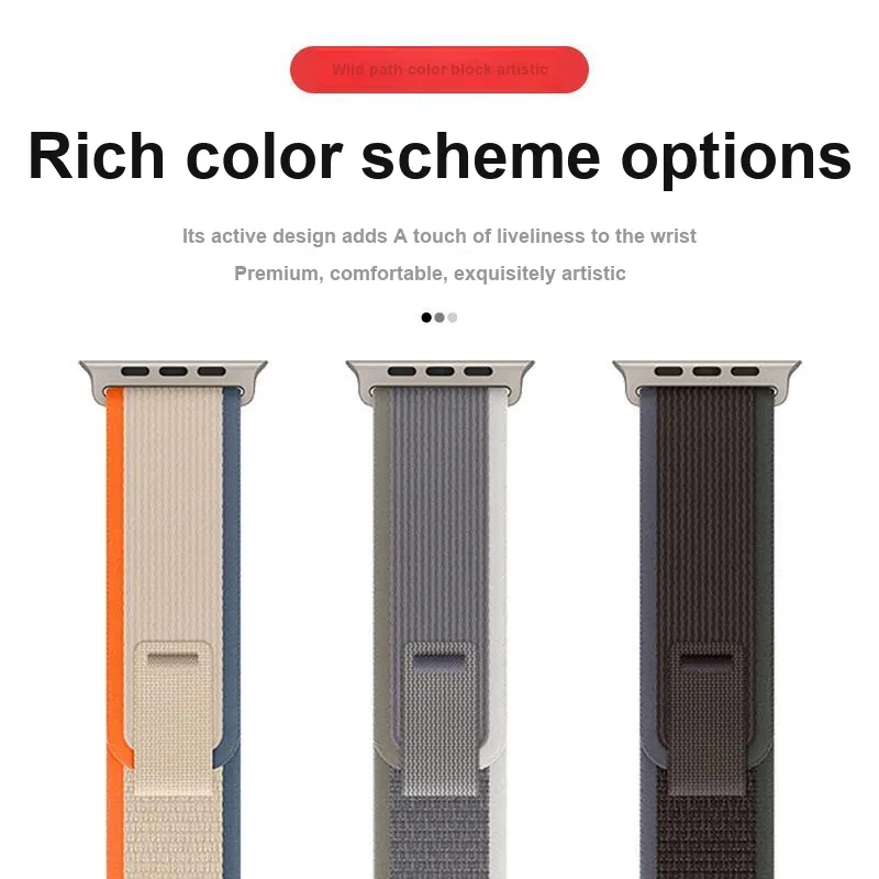 FZRT Apple Compatibility Watch Band Wild Path Nylon Loop, Outdoor Sports Waterproof Sweatband Nylon Material-2