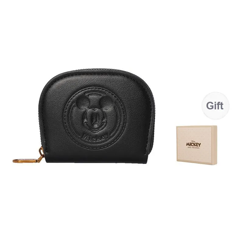 Disney MESUCA/Mask Minnie Series Synthetic Leather Card Holder Wallet Unisex Brown-0