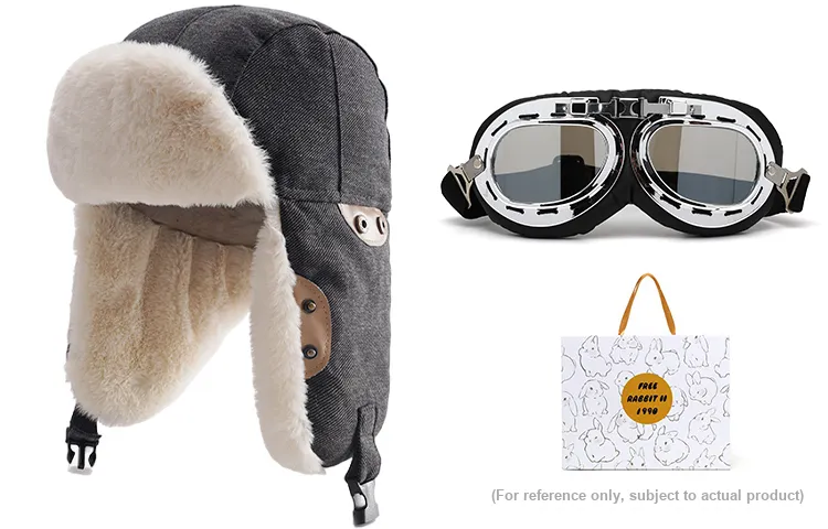 FREE RABBITⅡ Cotton Trapper Hats Unisex-4