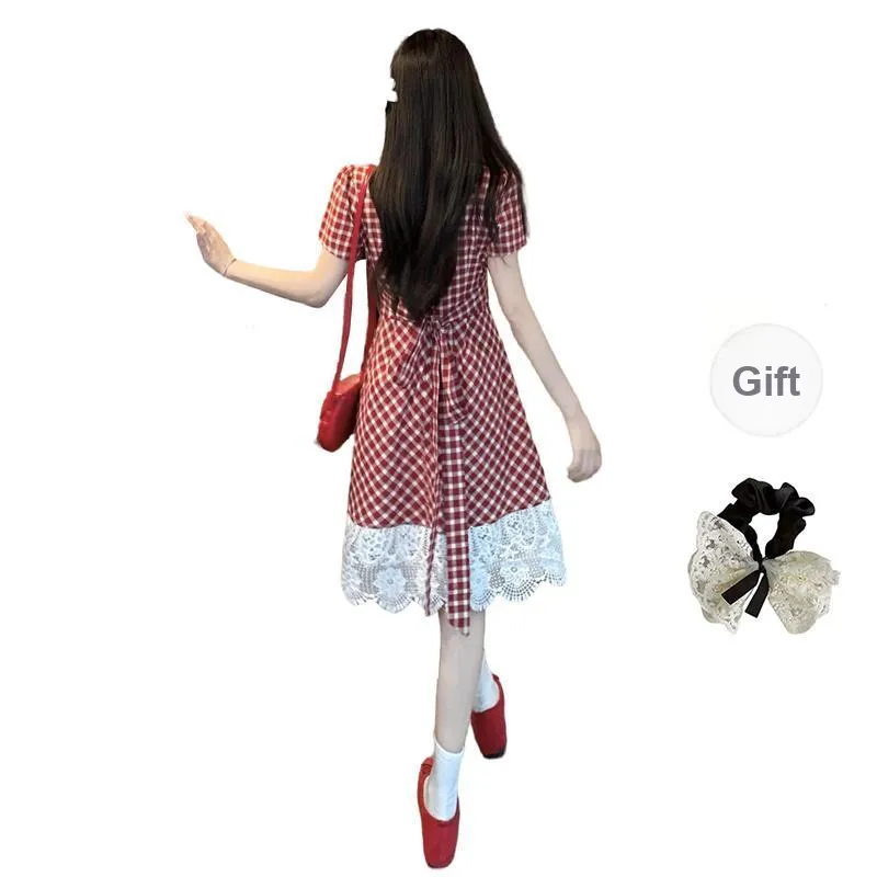 PAVEA Short Sleeved Dress Women's Rose Red-1