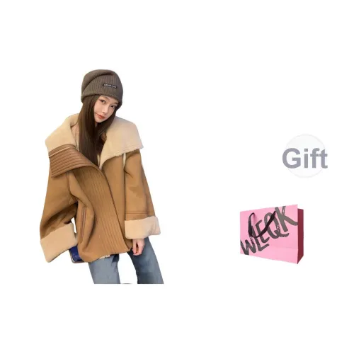 WLEQK Коричневый Женские пуховики