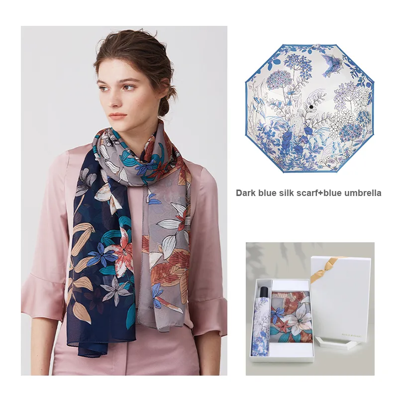 MARJAKURKI Mulberry Silk Scarves Women's-14