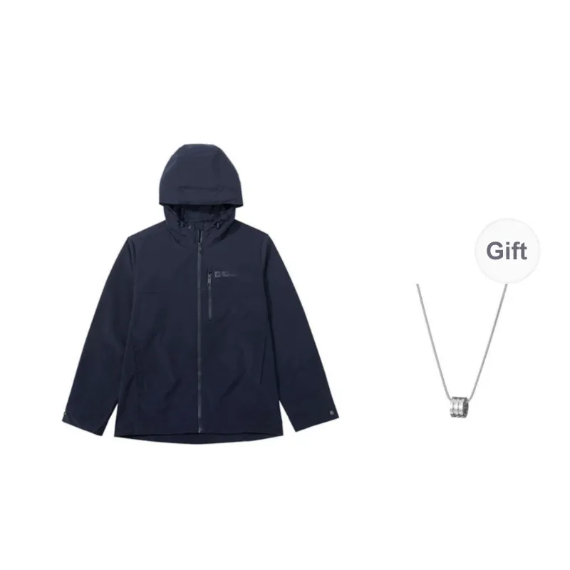 Jack Wolfskin City Outdoor Collection Jackets Coats Men's Navy Blue Comes With Necklace-0