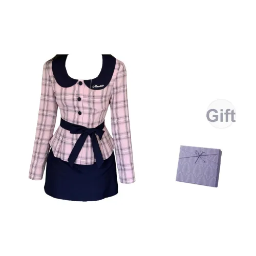 DITB Розовый Черный Женские Комплекты с Юбкой